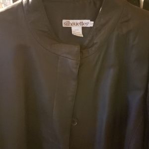 Dark brown leather coat